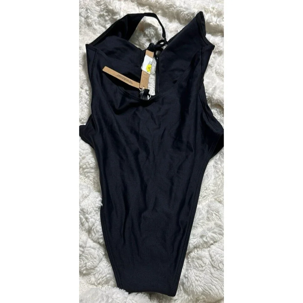 Skims iconic swim deep plunge one piece obsidian